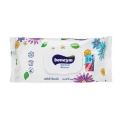 Влажные салфетки Boneym с клапаном Flowers, 120 шт.