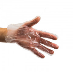 Перчатка одноразовая из полиэтилена без планшетки по 100 штук в пачке
