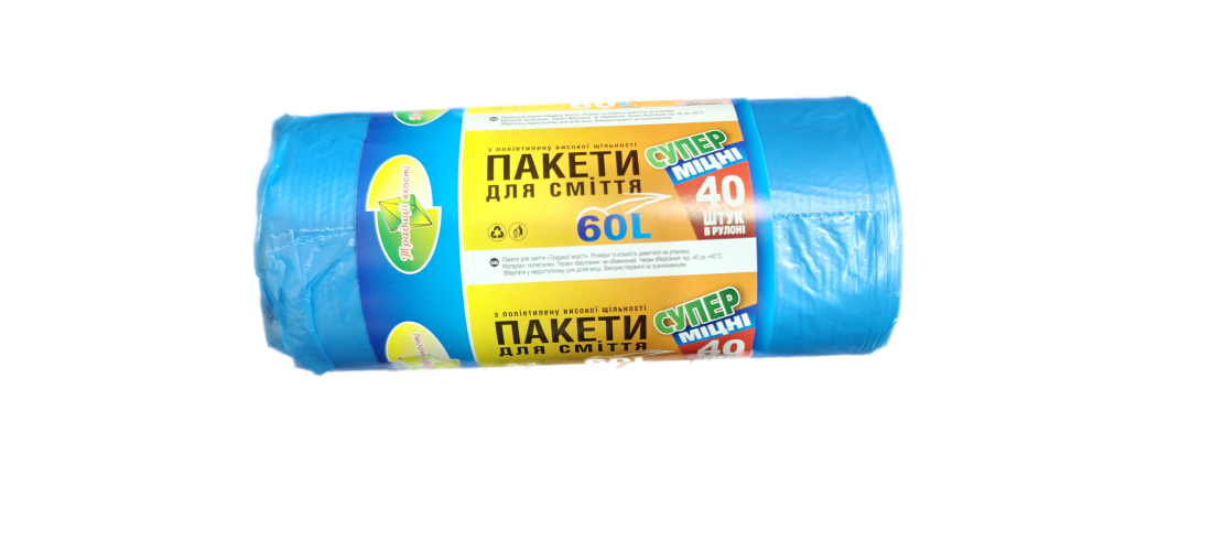 Мусорные пакеты "Традиции качества" 60 литров по 40 штук в рулоне