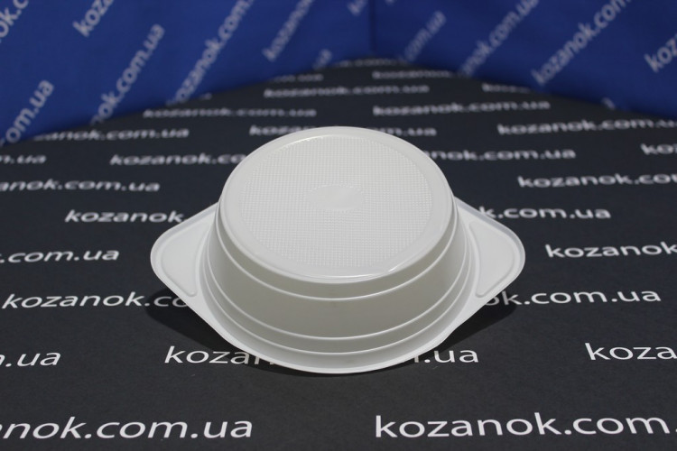 Одноразовая пластиковая-столовая посуда (прибор) - Суповая миска с ушками (тарелка) 500 мл