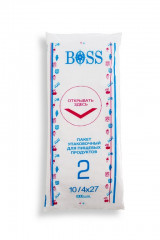 Пакет фасовочный пищевой из полиэтилена BOSS бело-синий номер 2, размер 10/4×27, по 1000 штук в пачке