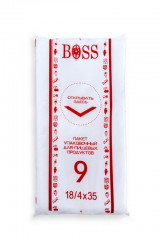 Пакет фасовочный пищевой из полиэтилена BOSS номер 9 бело-красный, размер 18/4×35, 650 штук в пачке