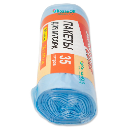 Мусорные пакети "Super Luxe" 35л по 50 штук в рулоне (ПЕРВИЧНЫЙ ПОЛИЭТИЛЕН)