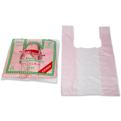 Пакет фасовочный пищевой из полиэтилена майка Винница Пласт (розовая), размер 22×38 по 100 штук в пачке (ПЛОТНЫЕ)