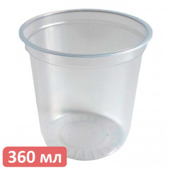 Одноразовая пластиковая столовая-посуда (прибор)  - Стакан-банка 95090, 360 мл