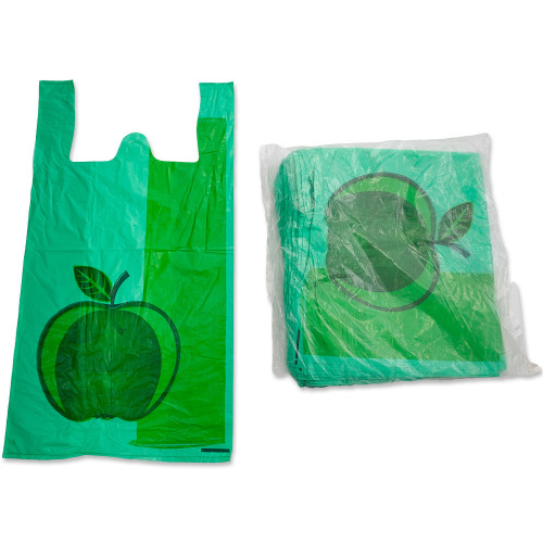 Пакет фасовочный пищевой из полиэтилена майка "Яблоко", 100 штук в пачке, размер 30x55 см