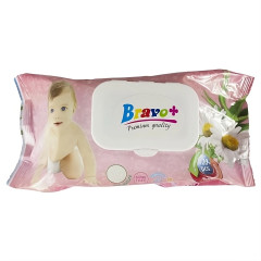 Салфетка влажная с клапаном "Bravo +" 120 шт/уп.