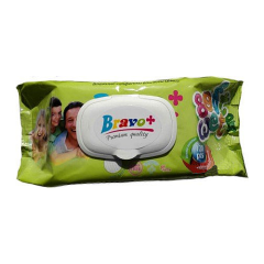 Салфетка влажная с клапаном "Bravo +" 120 шт/уп.