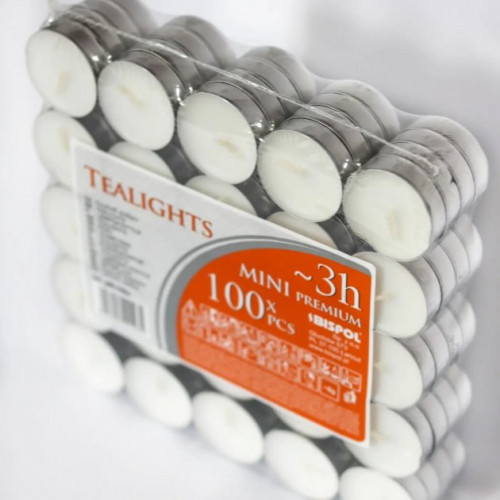 Парафінова столова свічка "таблетка" (Tealight), розмір - висота 1,35 см, діаметр - 3,9 см